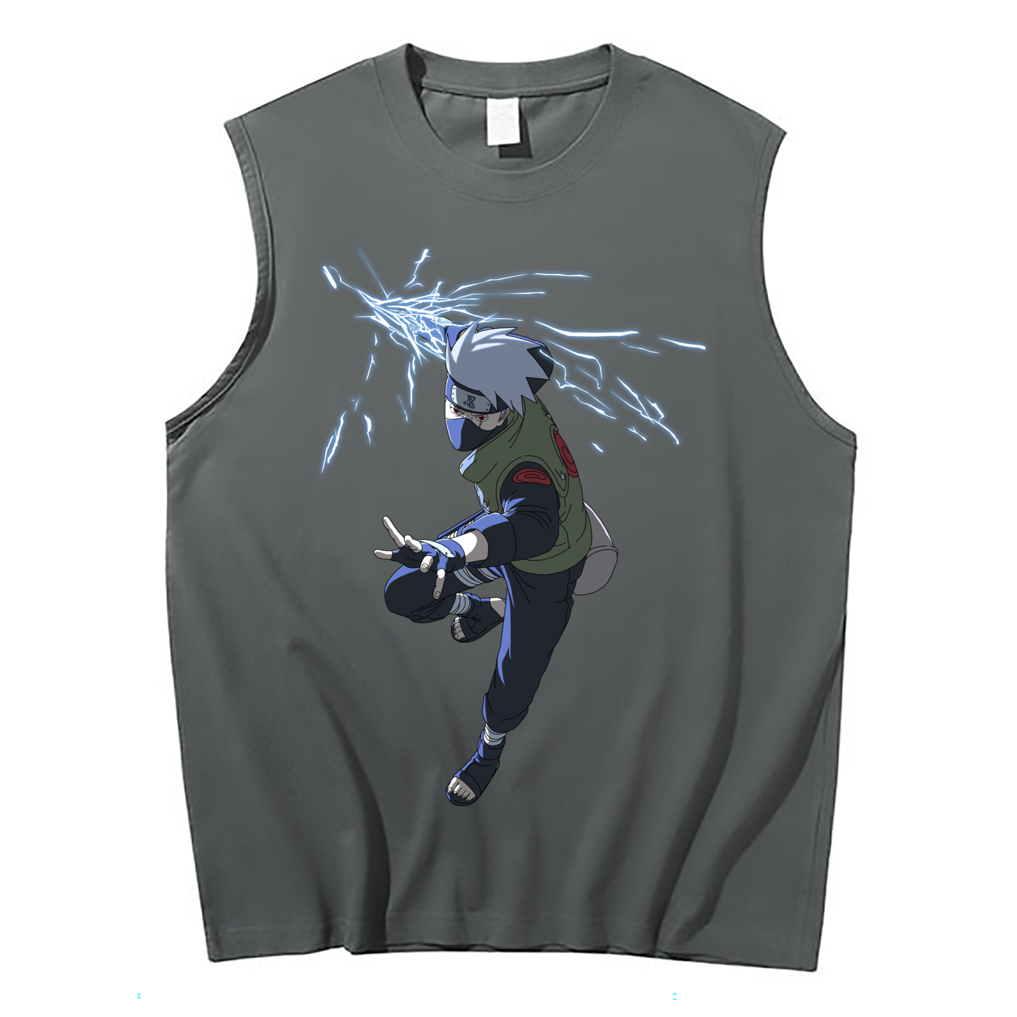 （画像用） NARUTO -ナルト- はたけ カカシ Hatake Kakashi コットン100％タンクトップ（フロントプリント）